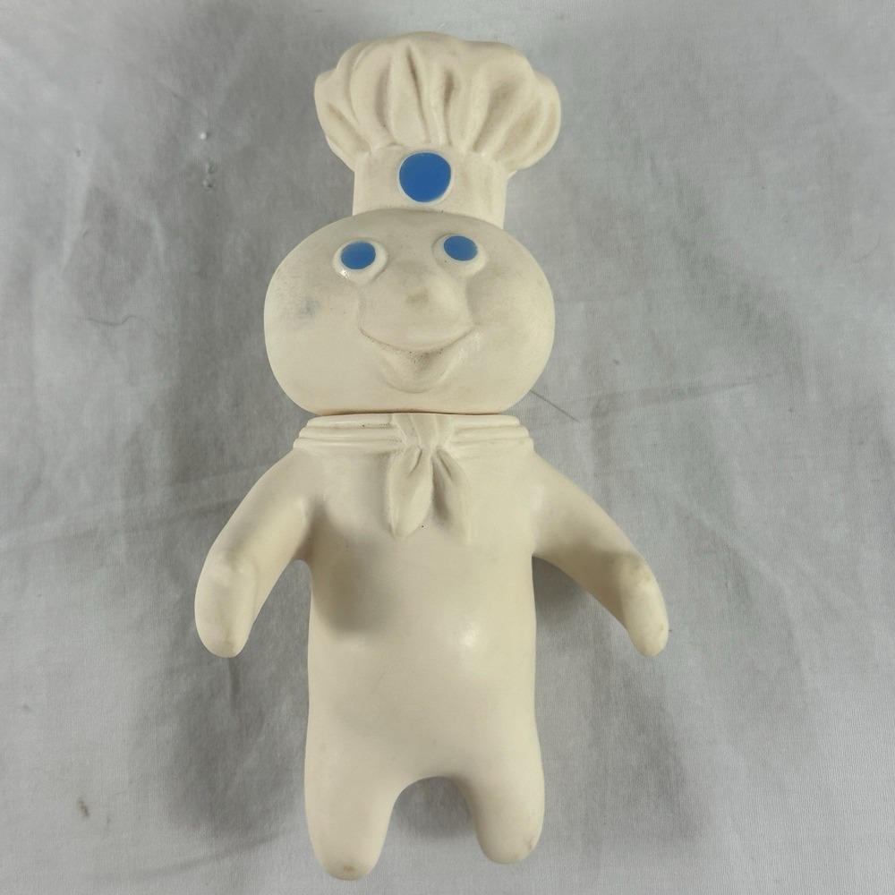 Vintage 1970s Pillsbury Dough Boy 1971 & Girl 1972 Rubber Dolls Poppin Set of 2 - Picture 10 of 16